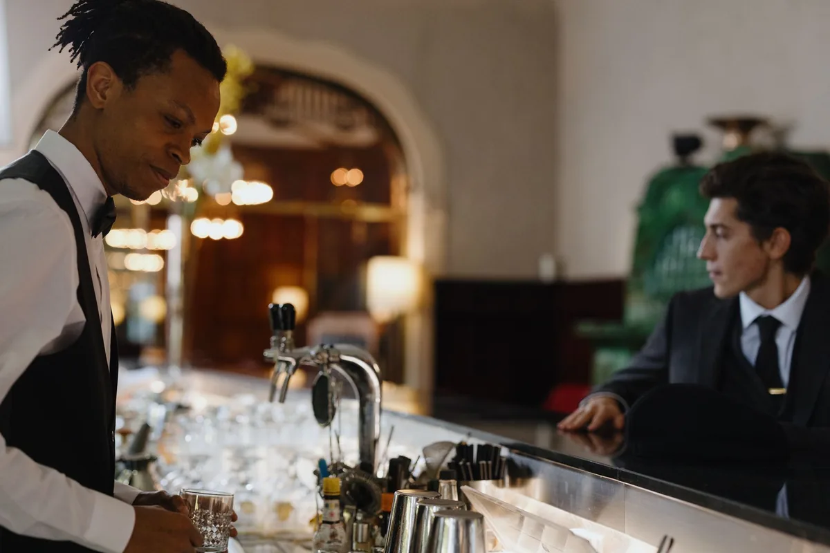 hotel bar check-in counter drinks