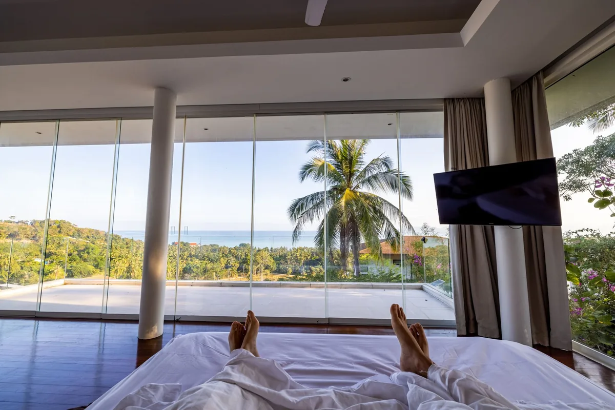 modern hotel guestroom ocean view