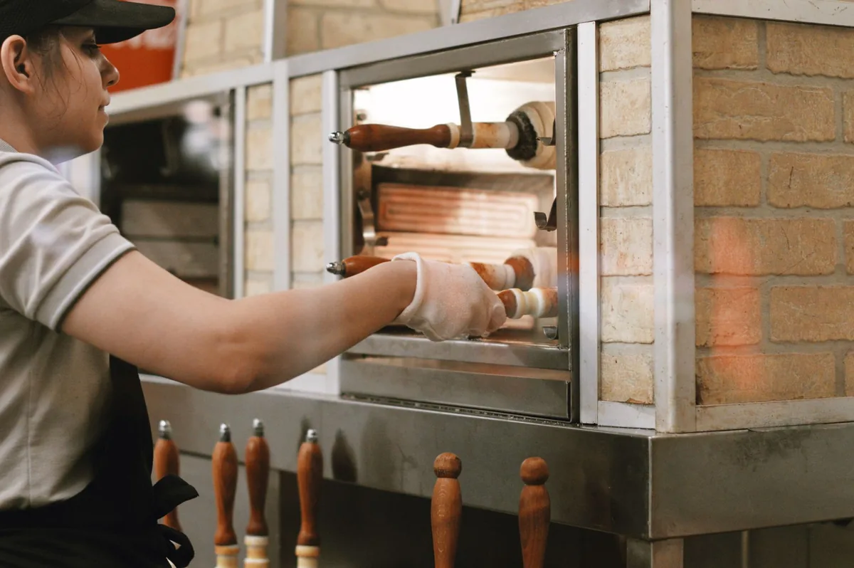 artisan pizza in a commercial oven