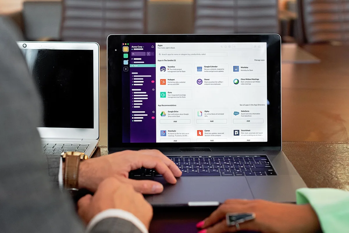 laptop screen hotel management software interface