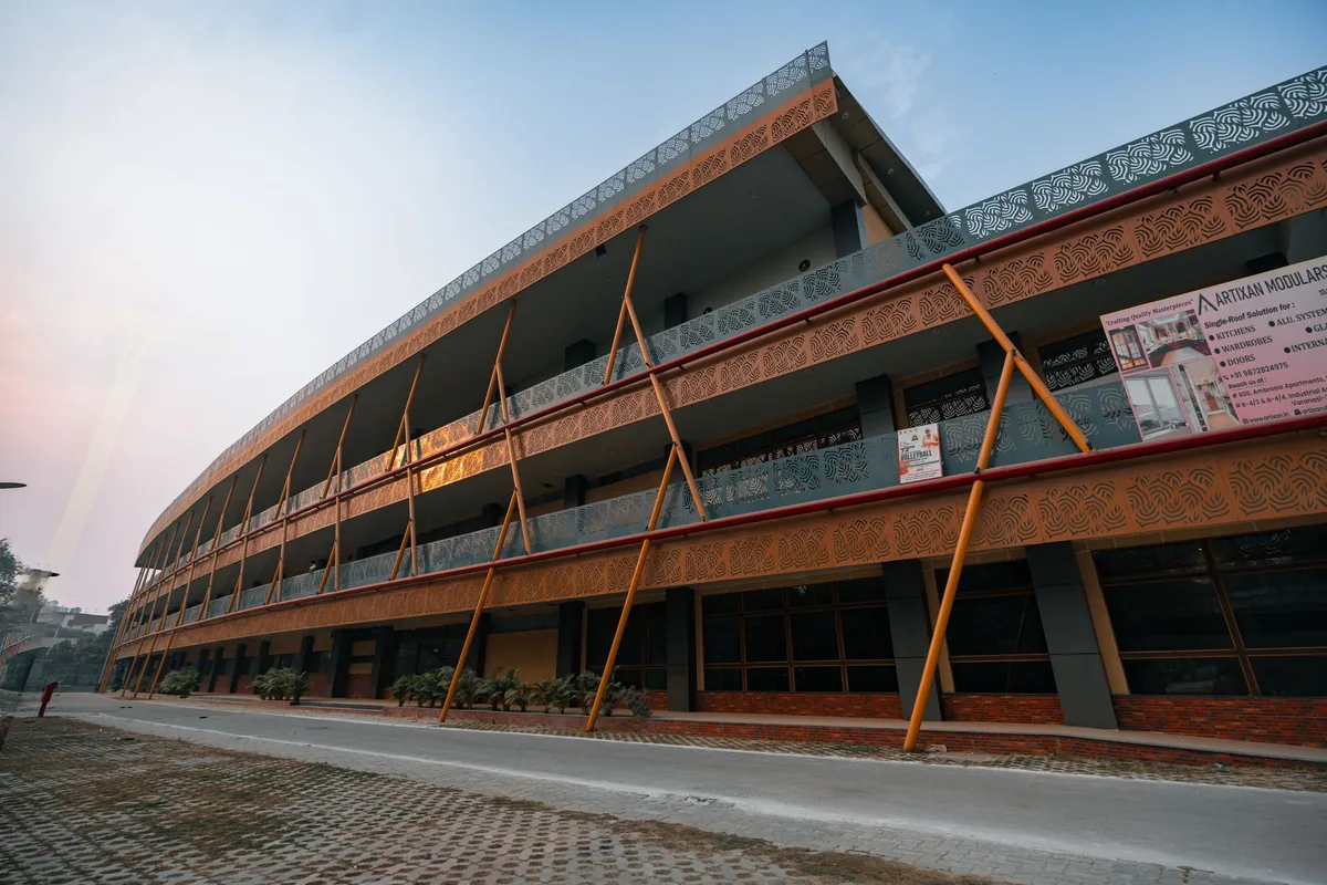 stadium facade campus grounds walkway