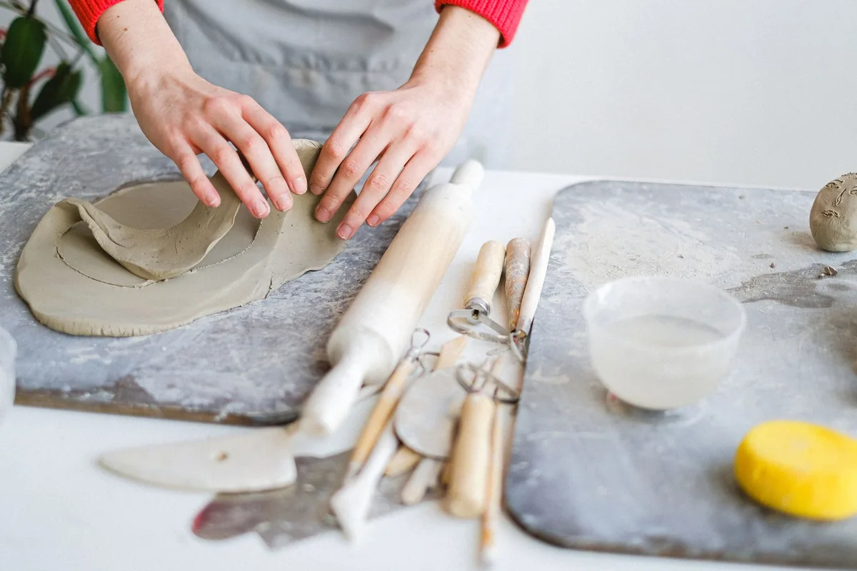 ceramic pottery crafting hands clay