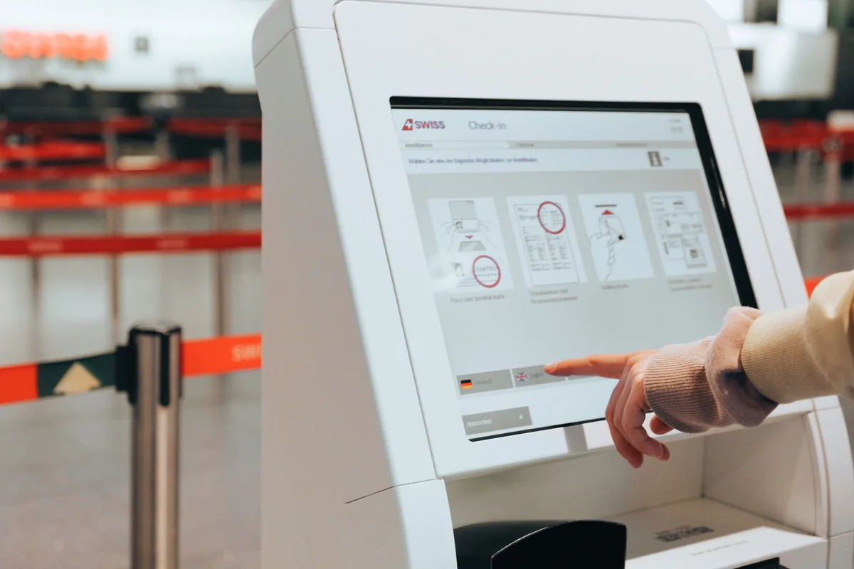 modern digital check-in terminal