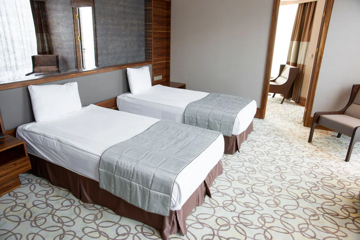 hotel suite interior with luxury furnishings