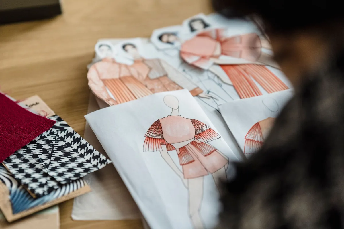 fabric samples design desk