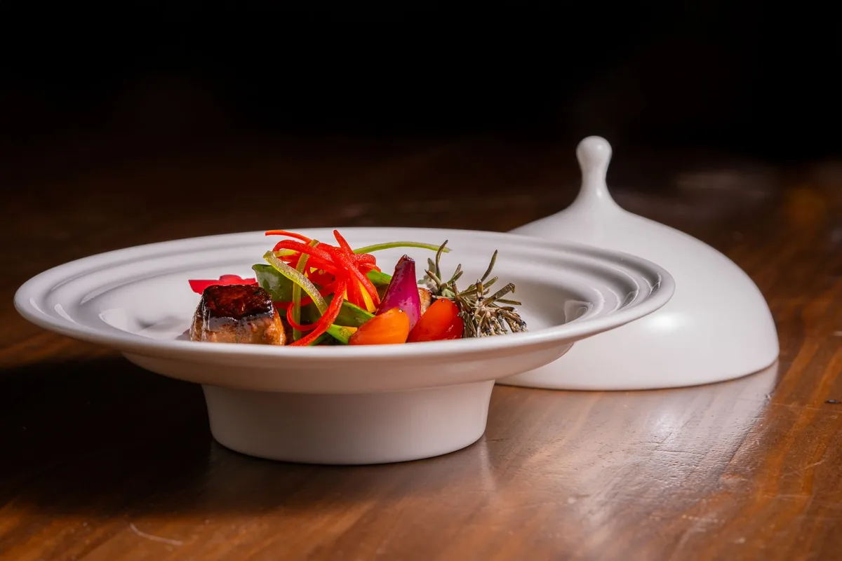 plated fine dining dish table