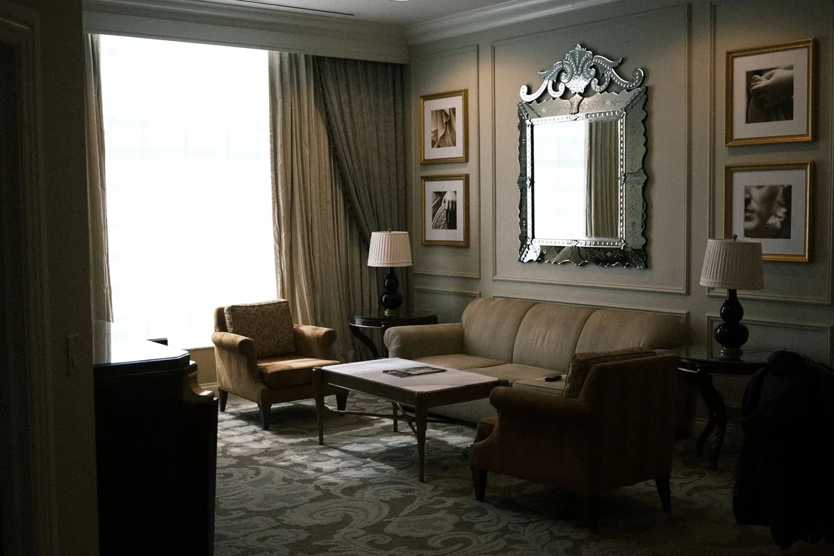 luxury hotel suite living room