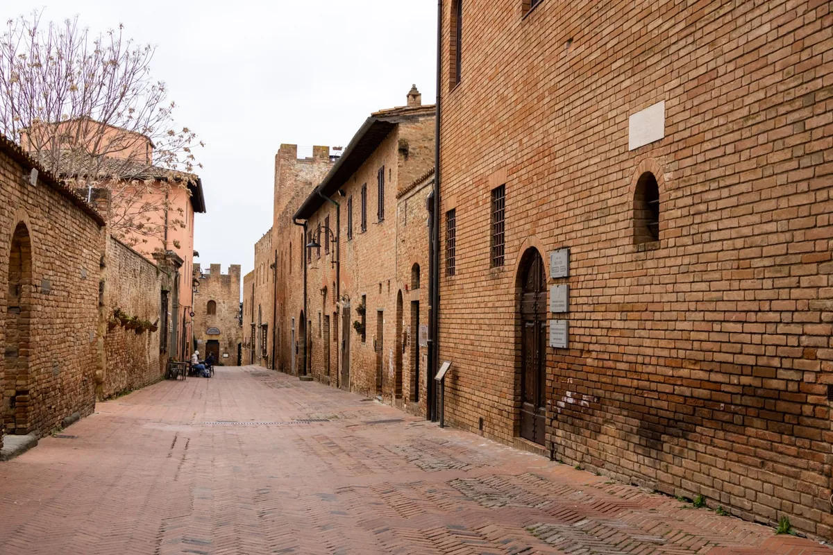 historic brick street southern city
