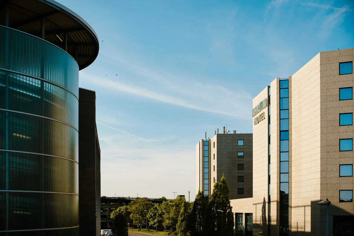 city skyline hotel building exterior