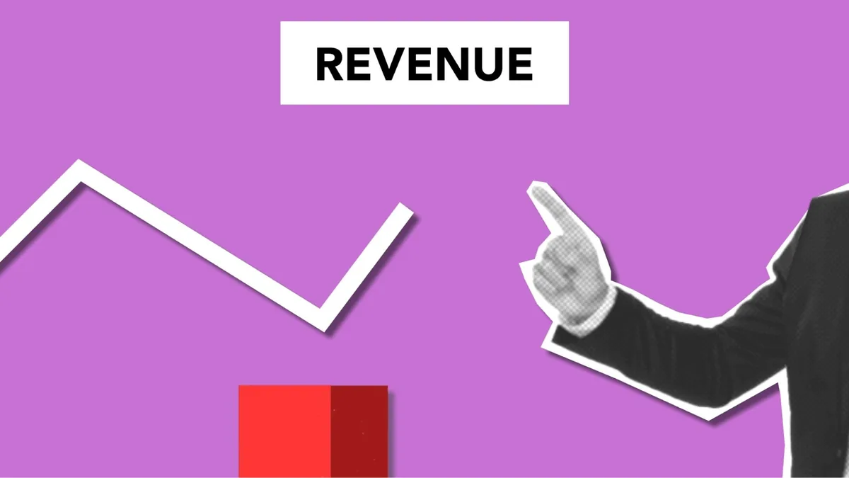 financial chart showing upward revenue growth on a digital screen