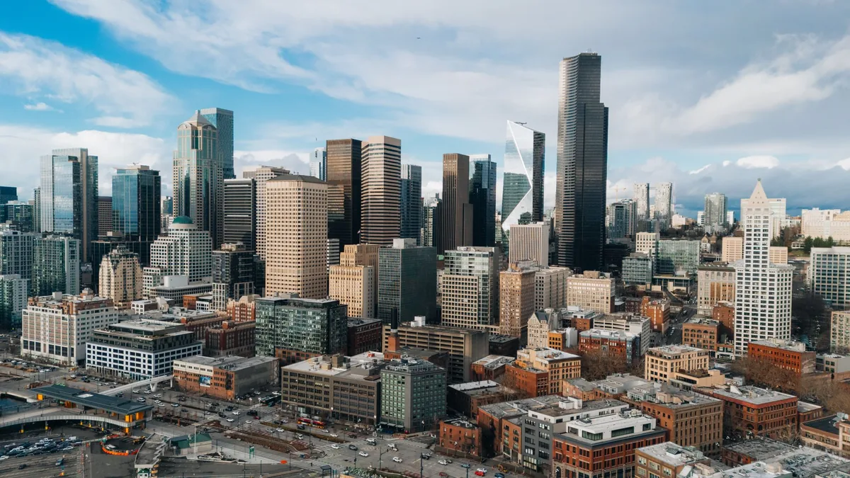 seattle city skyline corporate buildings