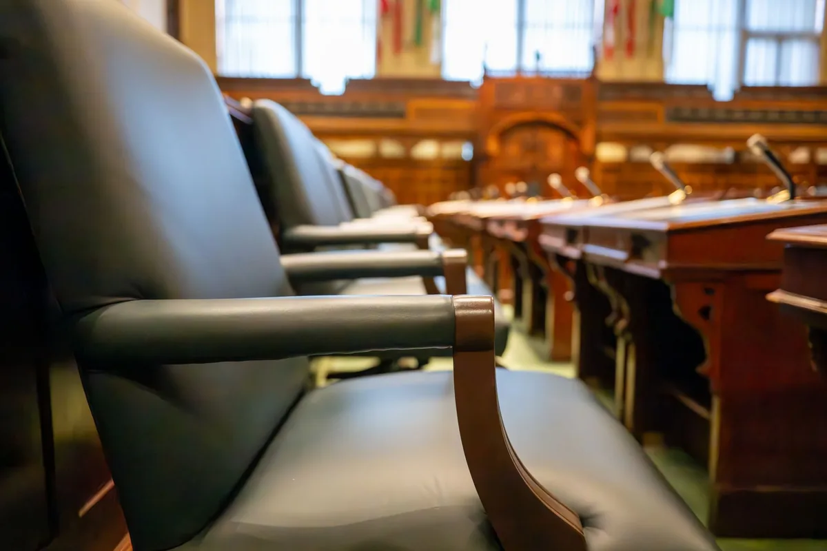 tribal council meeting room or investment office desk