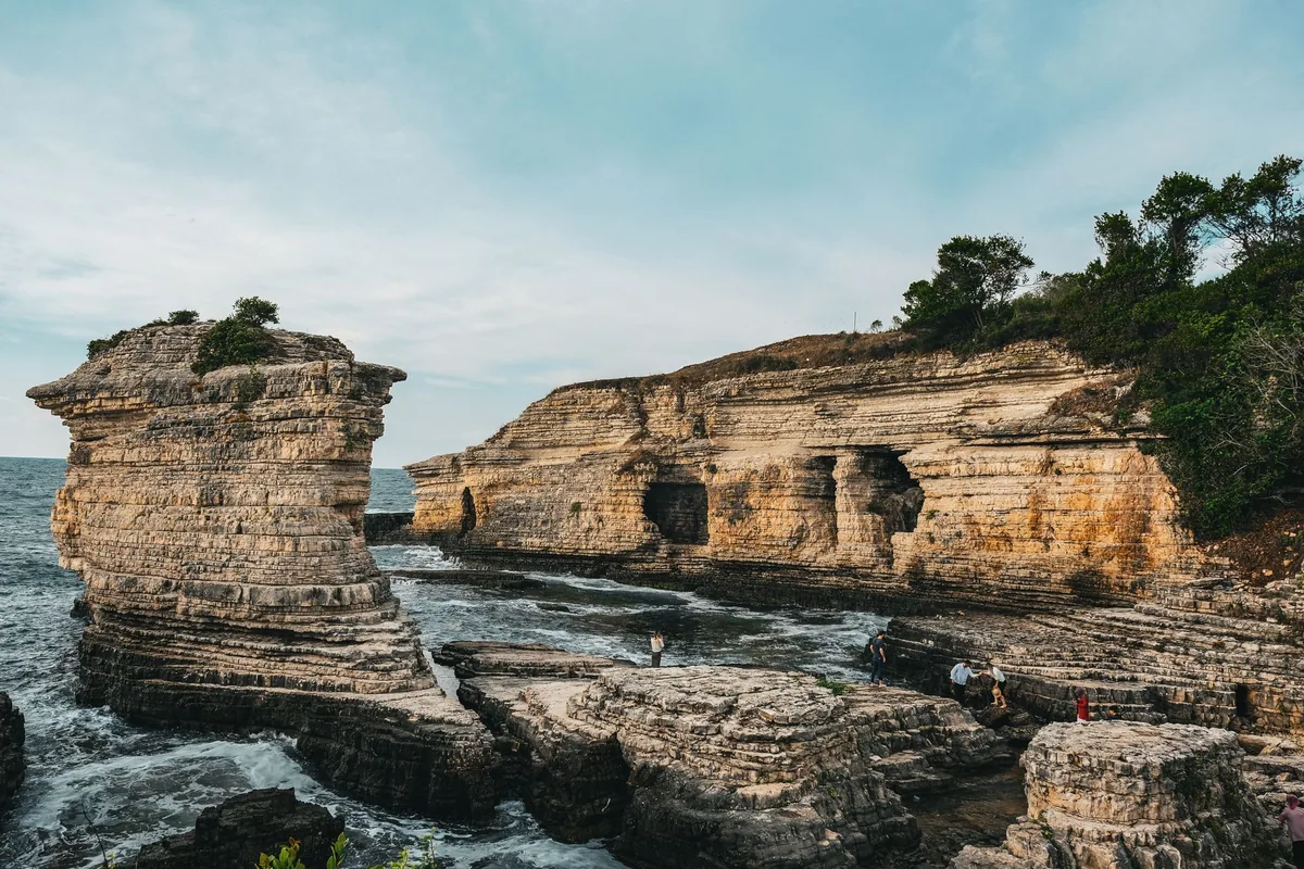 limestone cliff coastline beach