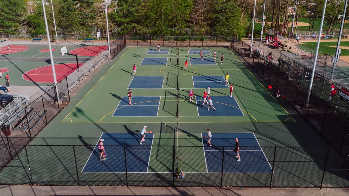 modern pickleball courts outdoor resort