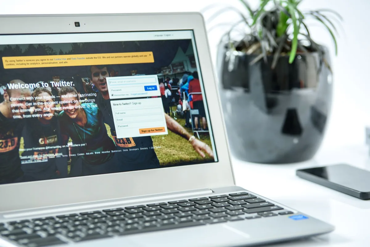close up of a laptop screen displaying a fake wi-fi login page