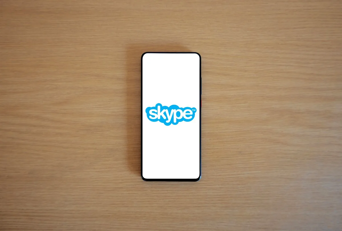 modern smartphone showing video call