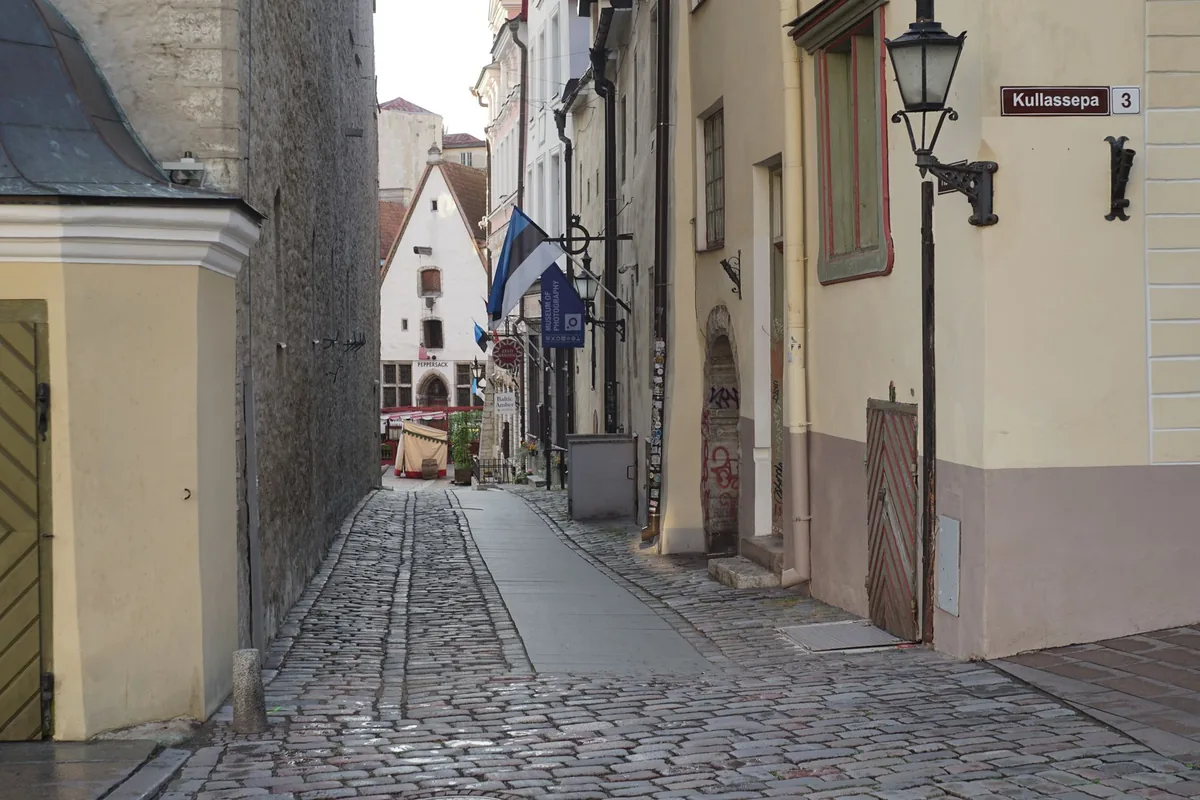 cobblestone old town city street