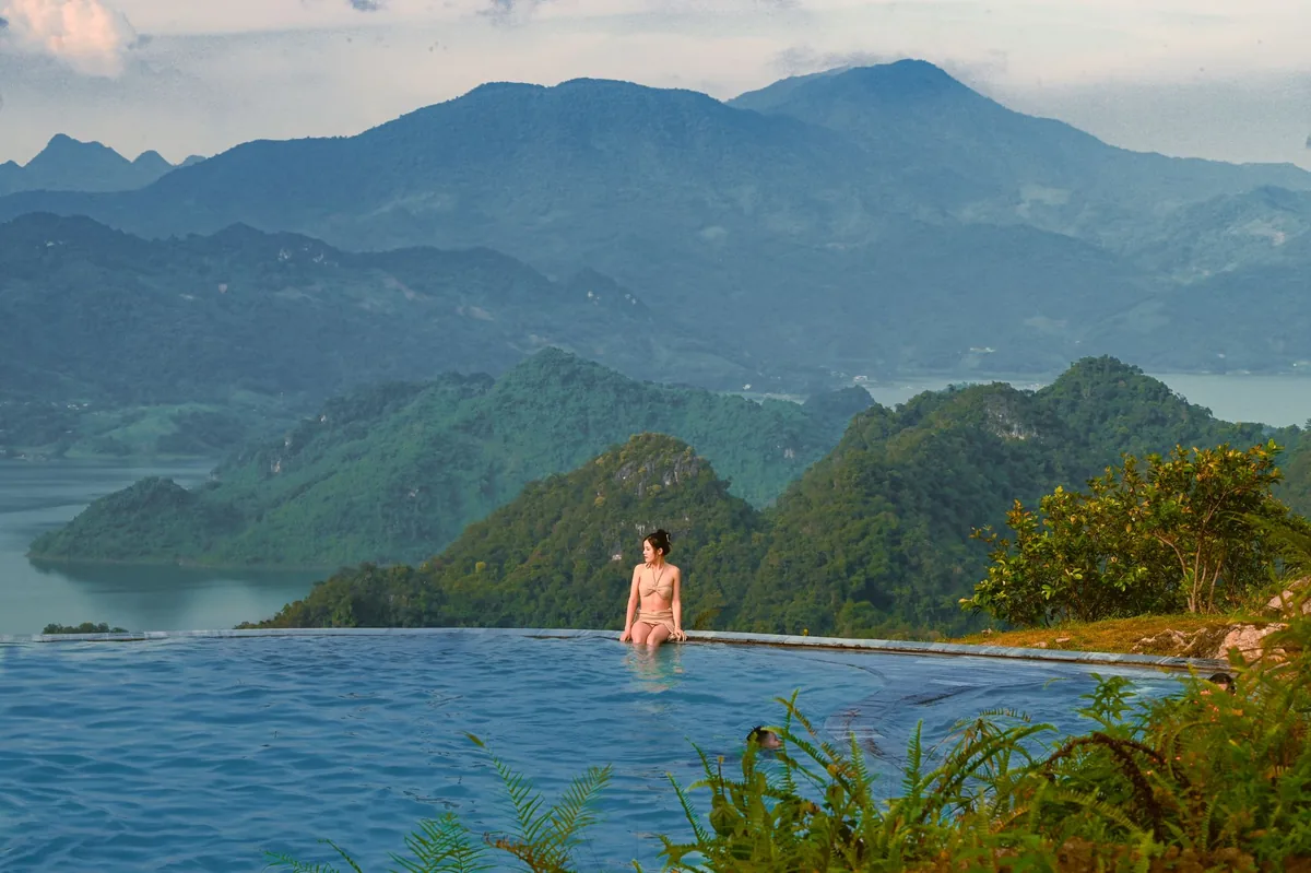wellness resort infinity pool mountain view