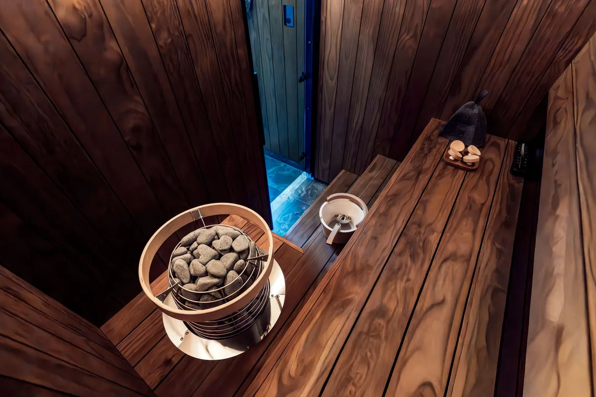 luxury forest sauna outdoor plunge pool