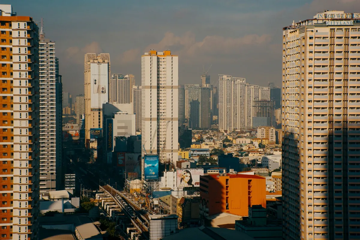downtown city skyline high rise buildings