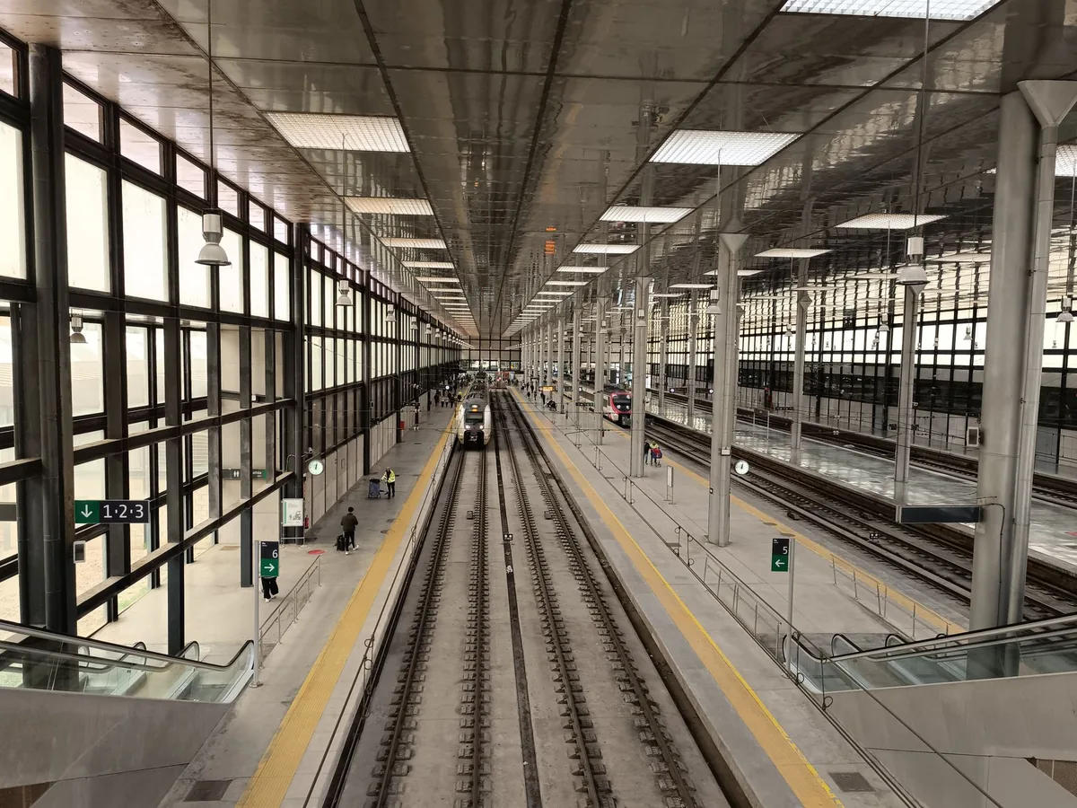 modern passenger train station platform