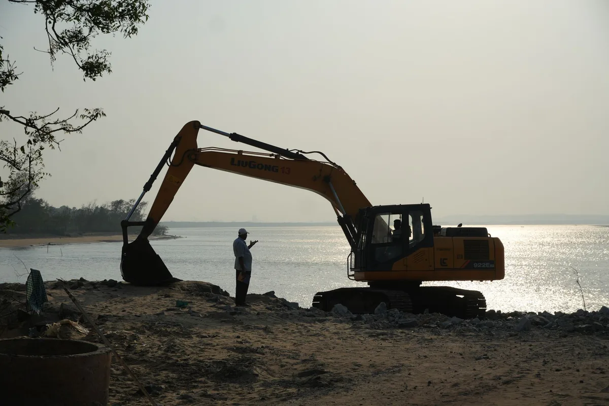 coastal peninsula resort construction site
