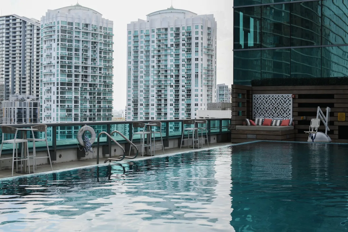 rooftop hotel bar lounge downtown city skyline
