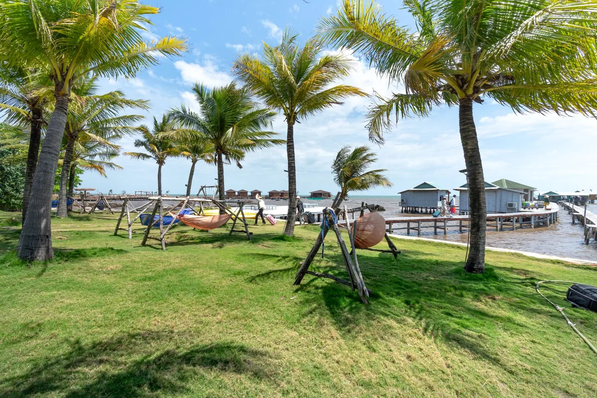 resort lawn oceanfront event setup