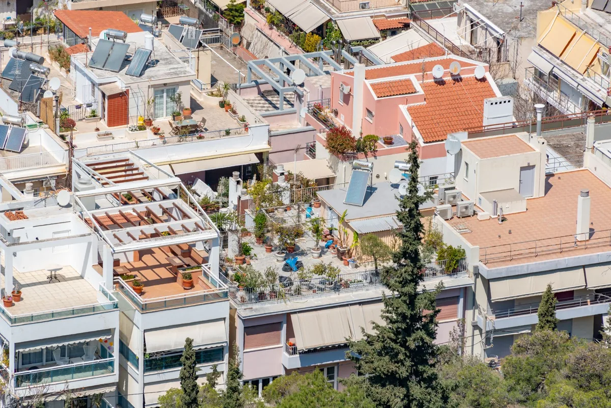 hotel rooftop terrace city view