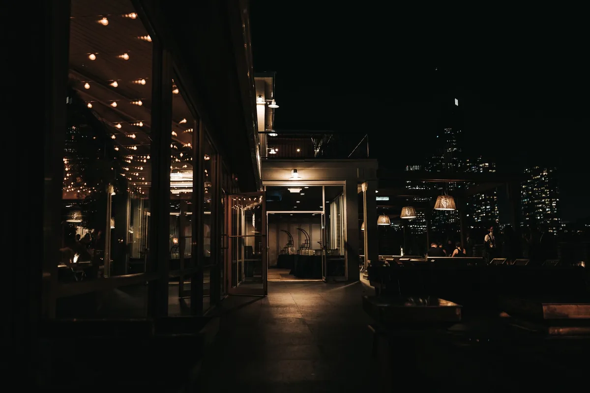 modern restaurant rooftop bar