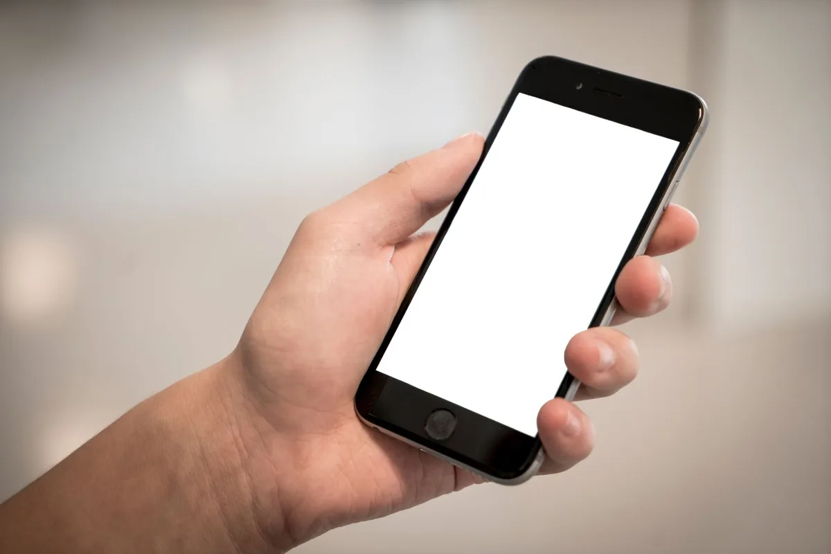 housekeeper holding mobile phone device