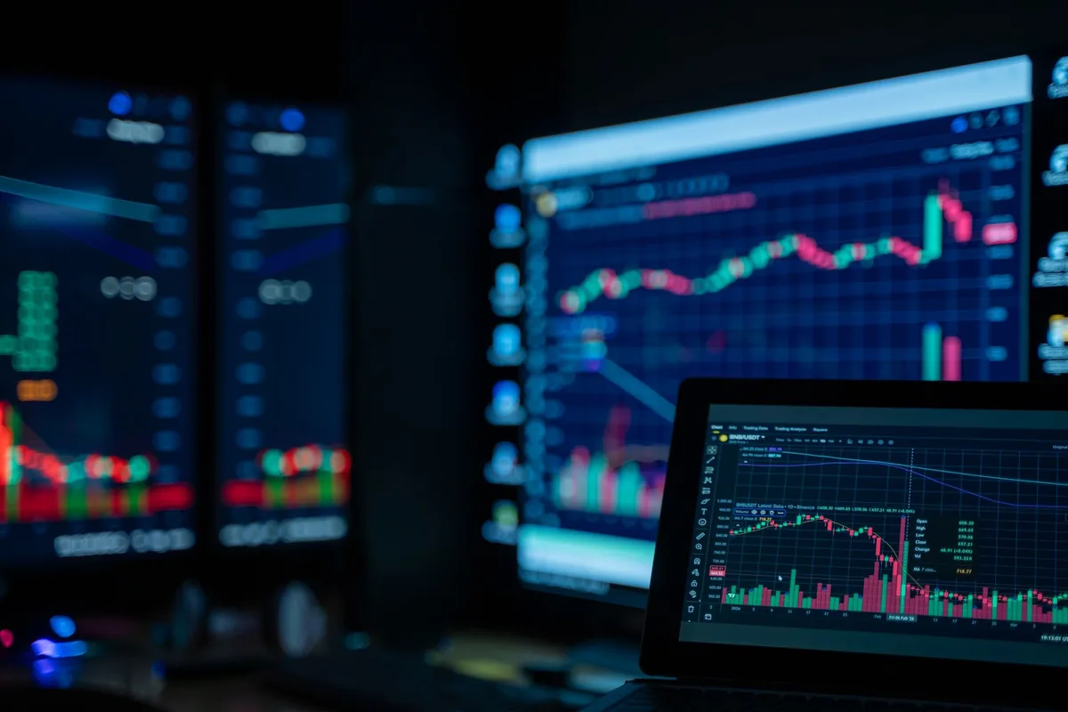 financial stock market trading screens