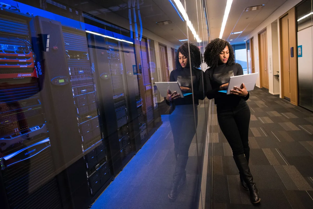 modern office server data technology room