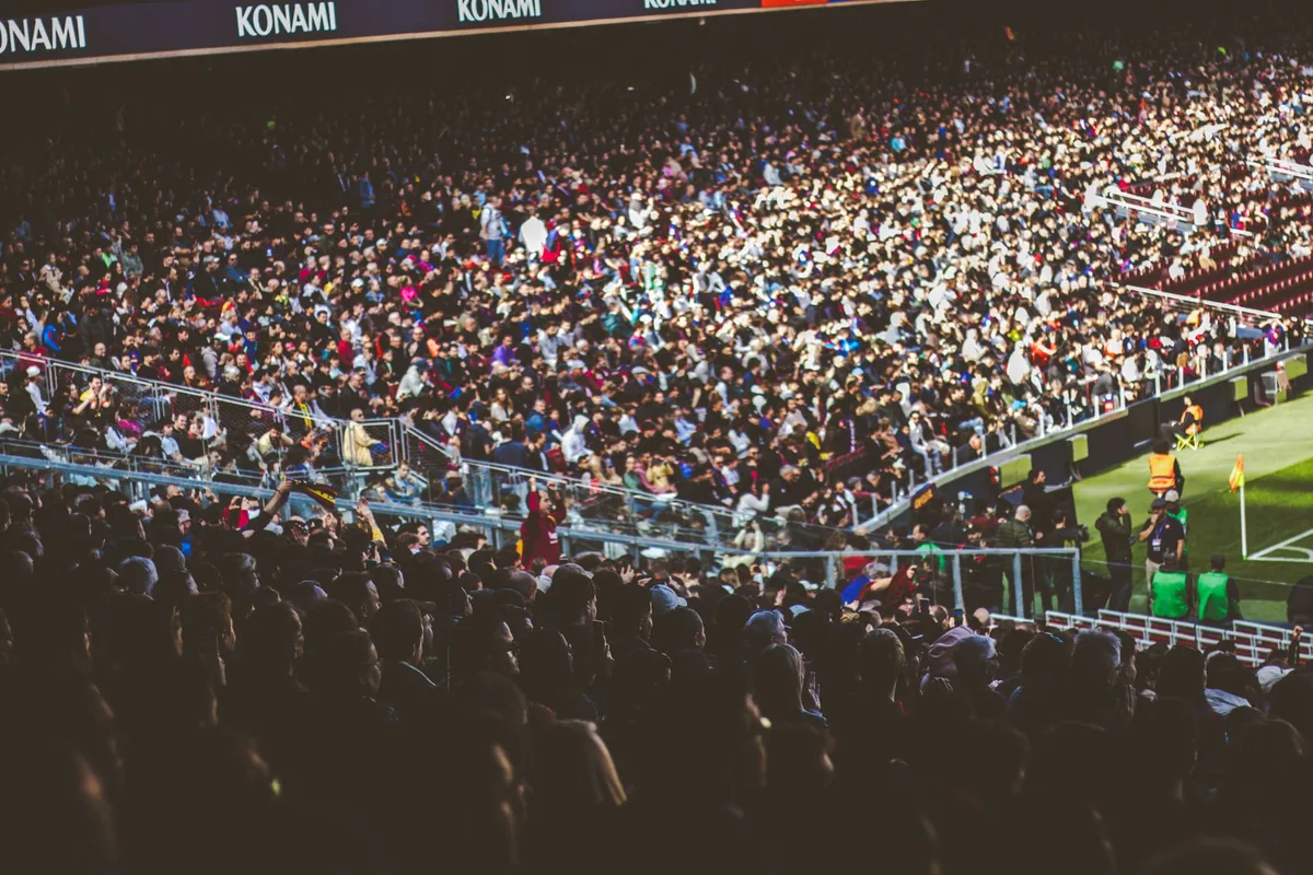 crowded stadium sports event fans