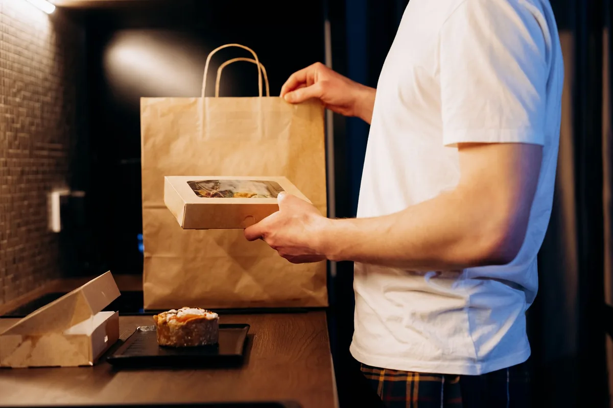 takeout food bags packaging counter counter-service