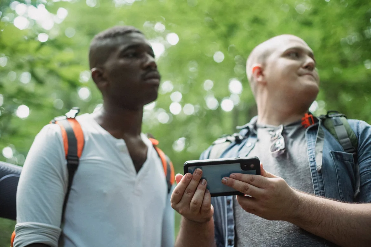 tourist looking at smartphone map