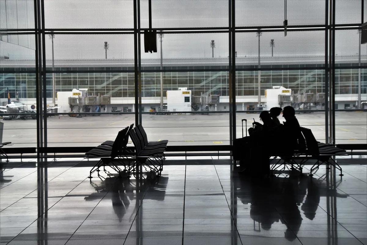 holiday travelers airport terminal