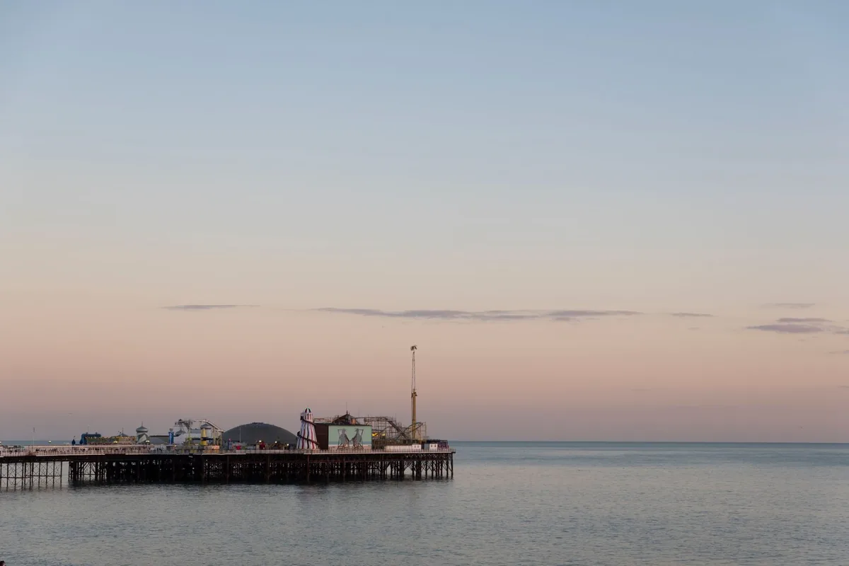 british seaside pier sunset