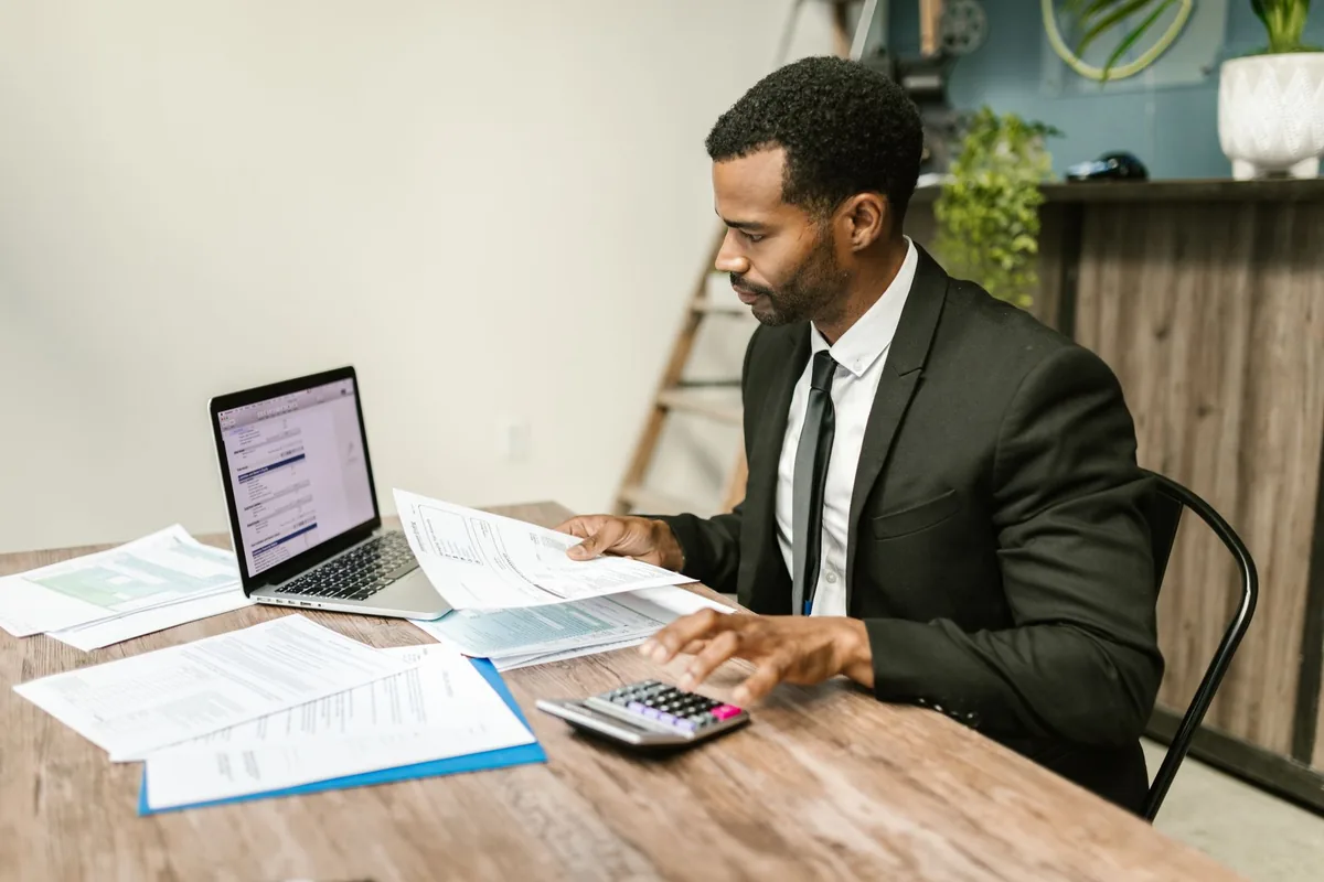 hotel revenue manager reviewing screen
